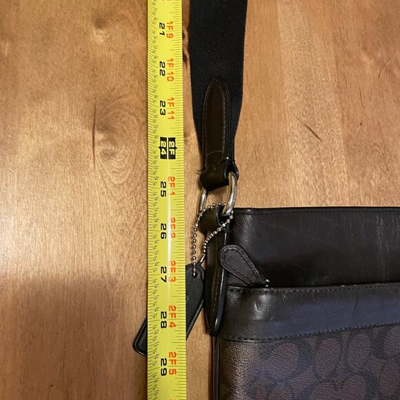 Coach Signature Charles Crossbody w/Leather Brown & Black, Unisex, Strap Adjusts - Picture 12 of 16
